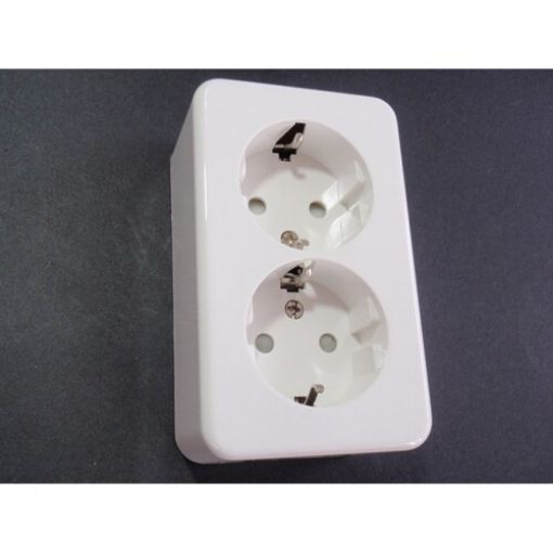 Εικόνα της Πρίζα Σούκο Διπλή Ασφαλείας Επίτοιχη MINI