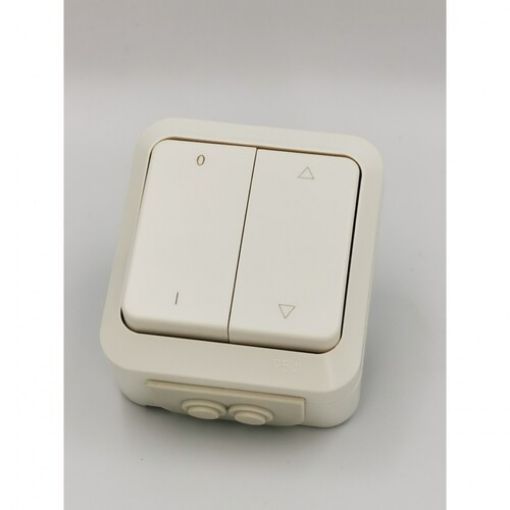 Εικόνα της Διακόπτης Ρολών Επίτοιχος Στεγανός IP54 Λευκός AQUA