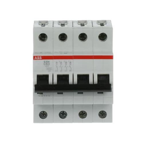 Picture of S204-C63 Miniature Circuit Breaker 4P 63A C 6kA