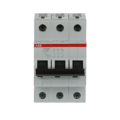 Picture of S203M-C20 Miniature Circuit Breaker 3P 20A C 10kA
