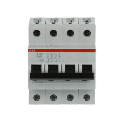 Picture of S204M-C25 Miniature Circuit Breaker 4P 25A C 10kA