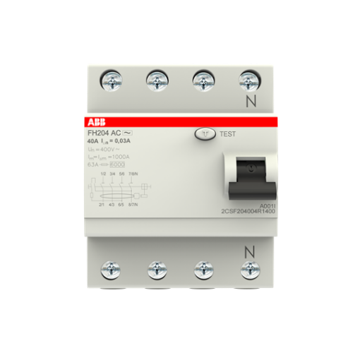 Picture of FH204AC-40/0,03 Leakage Relay 4P 40A 30mA AC Type