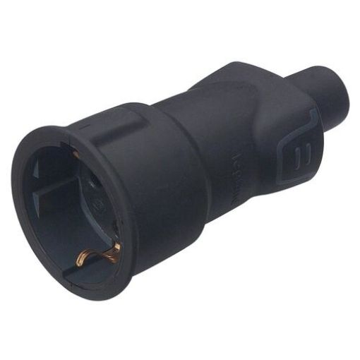 Εικόνα της Φις Σούκο Θηλυκό Καουτσούκ 16A Μαύρο IP44 IK08 050197