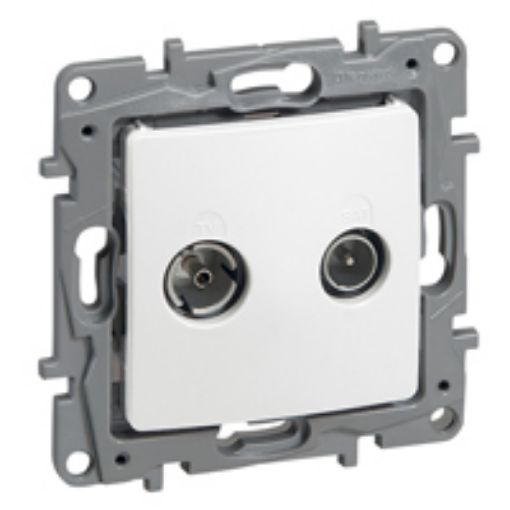 Εικόνα της Πρίζα TV/SAT Διελεύσεως Λευκή Niloe 764557