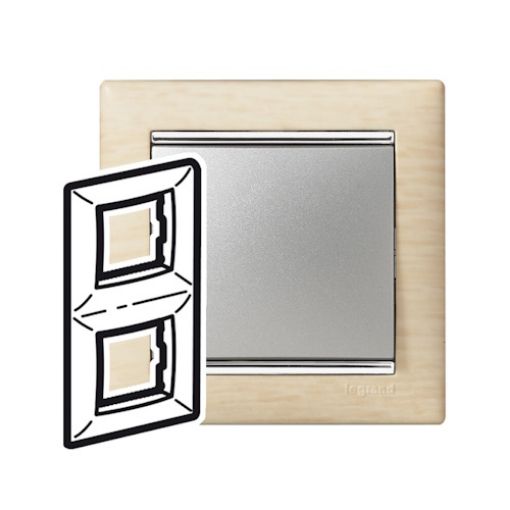 Εικόνα της Πλαίσιο 2 Θέσεων Κάθετο Ξύλο Ανοιχτό/Ασήμι Valena 770386