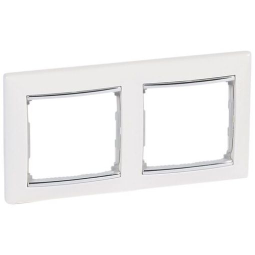 Εικόνα της Πλαίσιο 2 Θέσεων Λευκό/Ασημί Valena 770492