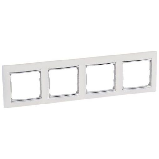 Εικόνα της Πλαίσιο 4 Θέσεων Λευκό/Ασημί Valena 770494