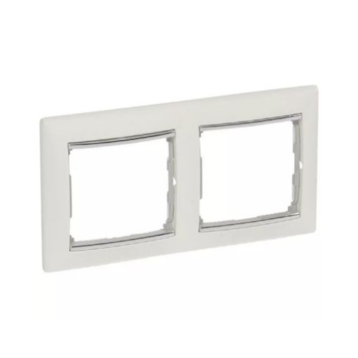 Εικόνα της Πλαίσιο 2 Θέσεων Κάθετο Λευκό/Ασημί Valena 770496