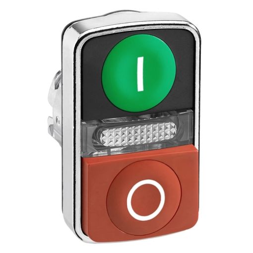 Picture of ZB4BW7L3741 Illuminated Head Double Button Green "I", Red "O" Protruding