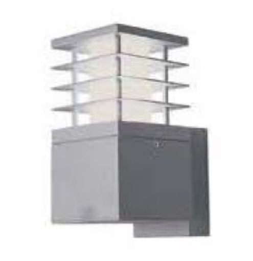 Εικόνα της Φωτιστικό Απλίκα Επίτοιχο Τετράγωνο με Σκίαστρο Γκρι