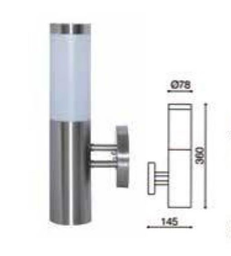 Εικόνα της Φωτιστικό Απλικά Επίτοιχο Κυλινδρικό Πύρσος BT1003UP-SS