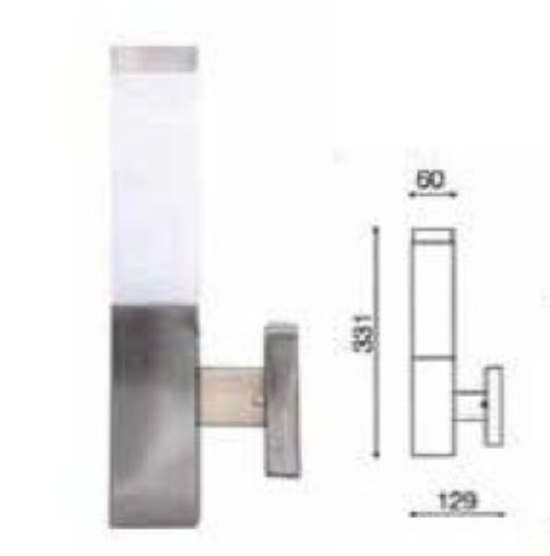 Εικόνα της Φωτιστικό Απλίκα Επίτοιχο Τετράγωνο Πυρσός BT1003BUP-SS