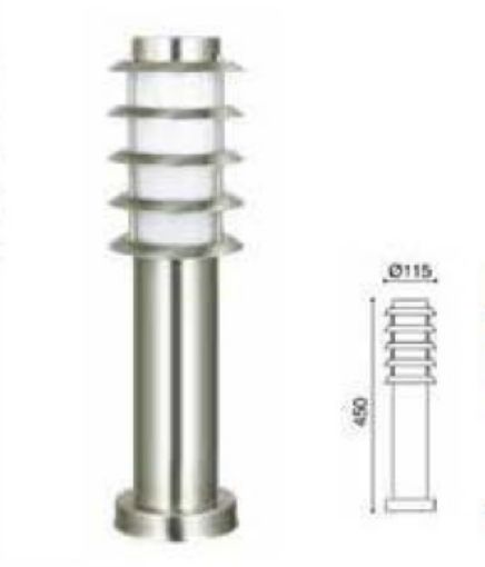 Εικόνα της Φωτιστικό Δαπέδου Κυλινδρικό Κολόνα με Σκίαστρο Γκρι