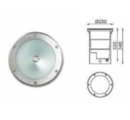 Εικόνα της Φωτιστικό Δαπέδου Χωνευτό Στεγανό Κυλινδρικό BT7008P-G12-SS