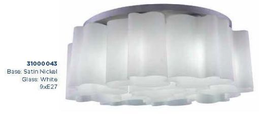 Εικόνα της Φωτιστικό Πλαφονιέρα με Γυαλί Λευκό MX6102/8+1