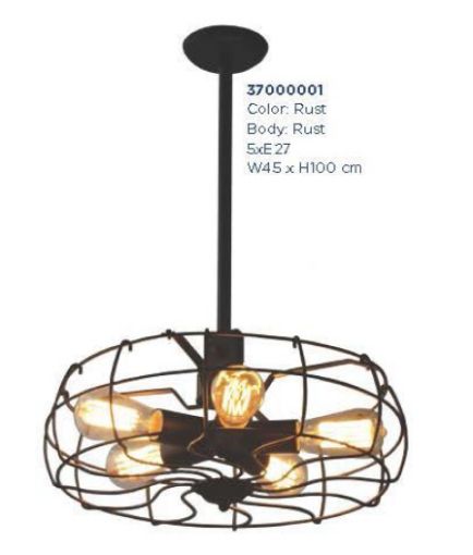 Εικόνα της Φωτιστικό Κρεμαστό Τύπου Ανεμιστήρα Μπρονζέ KS1423P-5BN