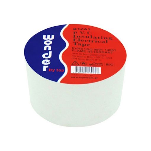 Εικόνα της Μονωτική Ταινία Άσπρη 0.13mmx38mmx20Y WONDER