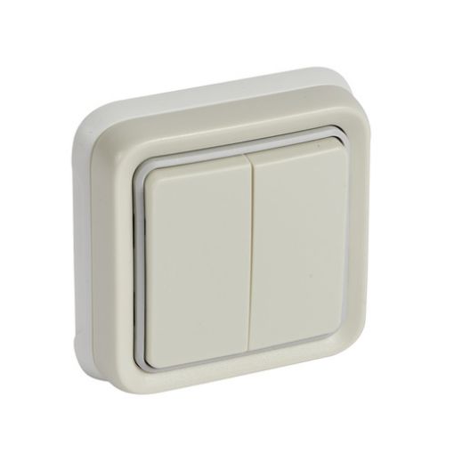 Εικόνα της Διακόπτης Διπλός Α/Ρ Χωνευτός Λευκός IP55 Πλήρης PLEXO 069856