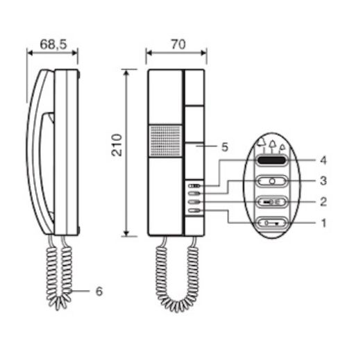 Εικόνα της Θυροτηλέφωνο 2 Καλωδίων Ανθρακί Pivot 344033