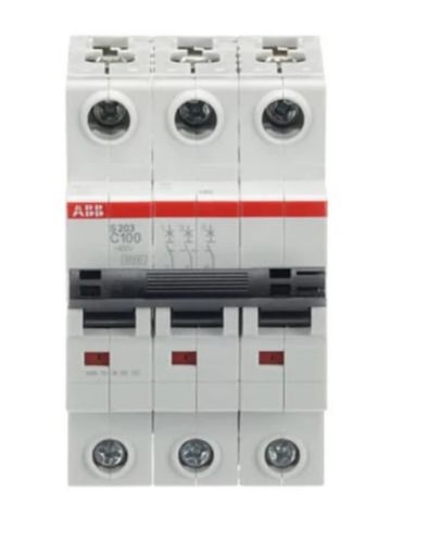Picture of S203-C100 Miniature Circuit Breaker 3P 100A C 6kA