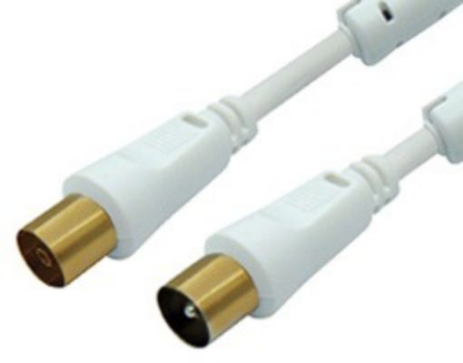 Picture of TV Cable PAL M/F 3m White with Ferrite and Gold-Plated Contacts LANCOM