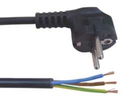 Picture of Power Cable 3x0.75mm² 2m Schuko Angled Black YUN