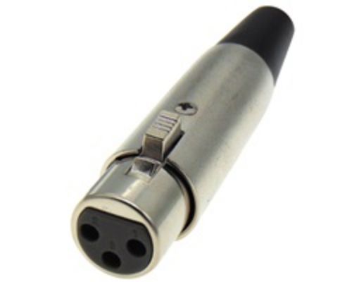 Picture of CANON Female 3P Cable Plug NICKEL JT-2076 (OW-1828-TOP-07) JKG
