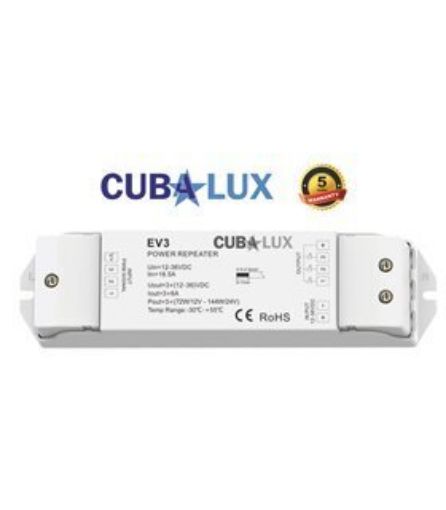 Εικόνα της Ενισχυτής σήματος για ταινίες led RGB/CCT 3x6A 5/36Vdc 130361