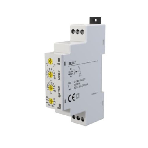 Εικόνα της MCB-7 0.1s-30h Χρονικό Ρελέ ON Delay ή OFF Delay 24-240VAC/DC 1C/O 8A ENTES