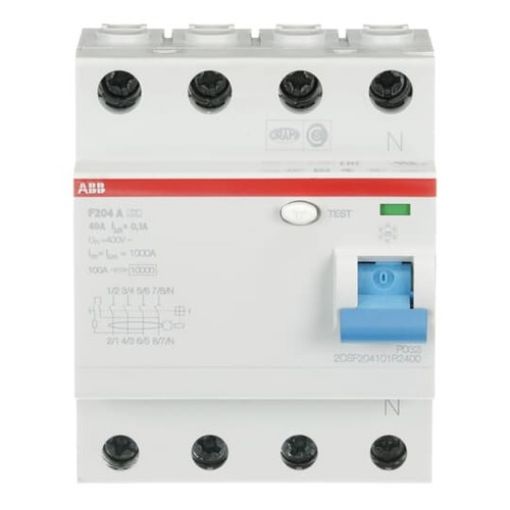 Picture of F204A-40/0.1 Leakage Relay 4P 40A 100mA Type A