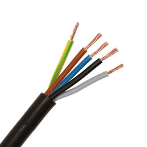 Εικόνα της Καλώδιο Εύκαμπτο H05VV-F (NYLHY) 5G0.50mm² Μαύρο
