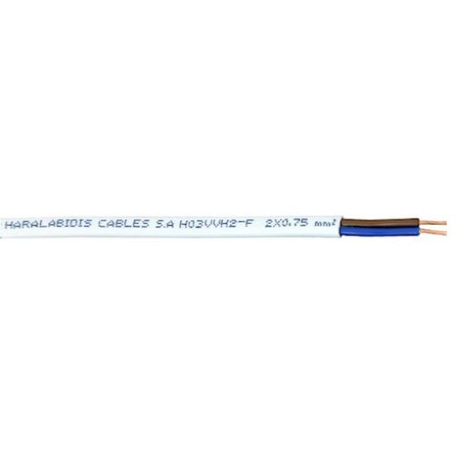 Εικόνα της Καλώδιο Οβάλ H03VVH2-F 2x0.75mm² Άσπρο