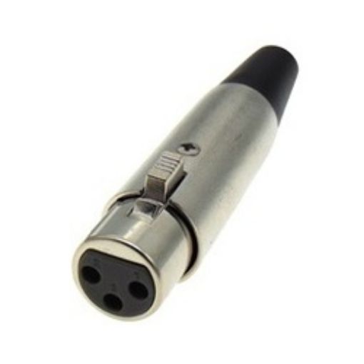 Picture of CANON Female 3P Cable Plug NICKEL JT-2076 (OW-1828-TOP-07) JKG