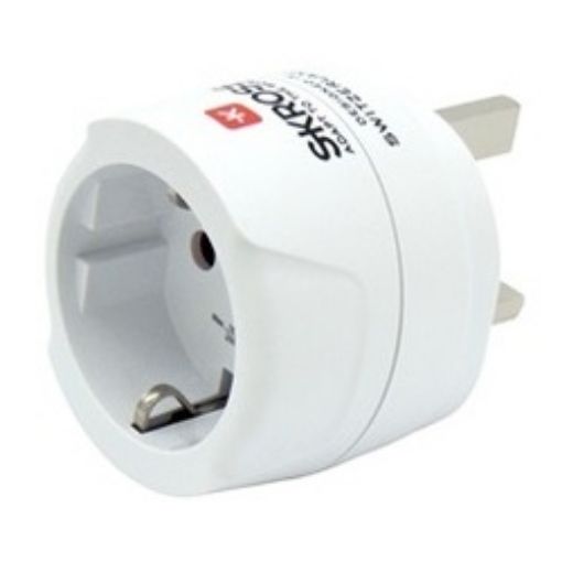 Picture of Adapter Male Socket for United Kingdom to Female Schuko 1.500230-E SKROSS