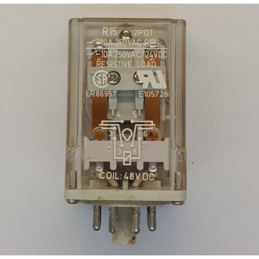Picture of Ρελέ Τύπου Λυχνίας 8 Ποδών 48VDC 2C/O 10A