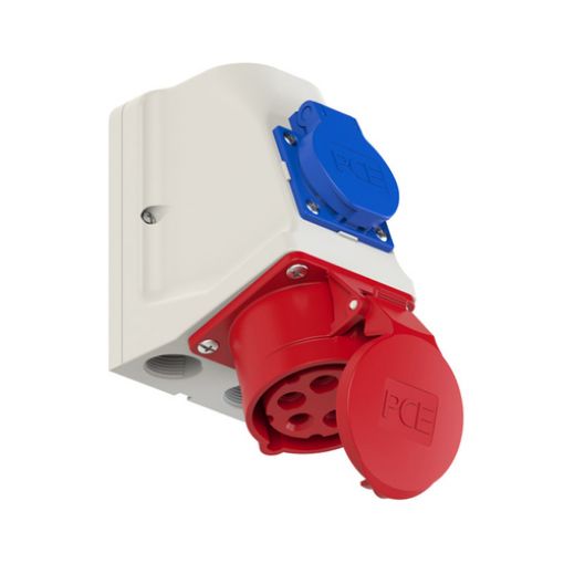Picture of 9215-6 Female Socket 5P 16A 400V IP44 with Schuko Socket