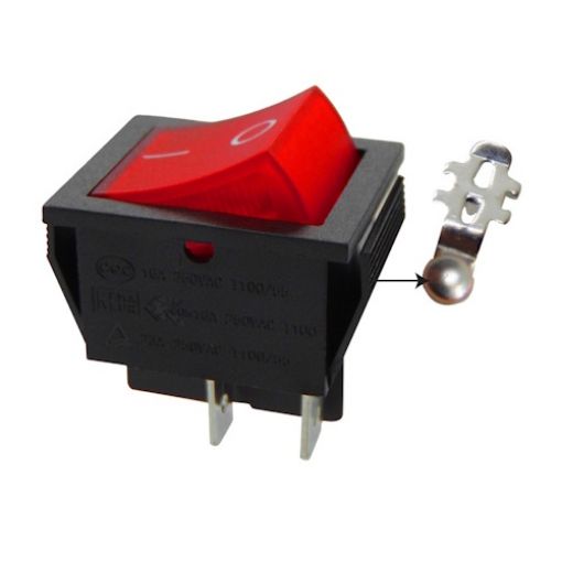 Picture of Rocker Switch Large with Light 4P ON-OFF Red 23A/250V RK1-01F