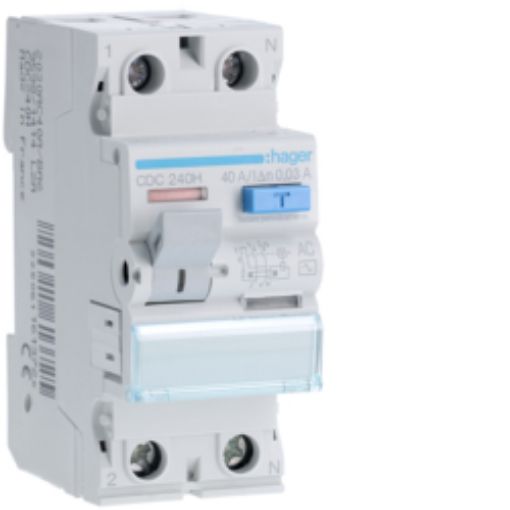 Picture of CDC240H 2P 40A 30mA Type A Leakage Relay Accepts Auxiliary Contacts