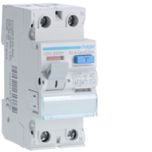 Picture of CDC263H 2P 63A 30mA Type A Residual Current Relay Accepts Auxiliary Contacts