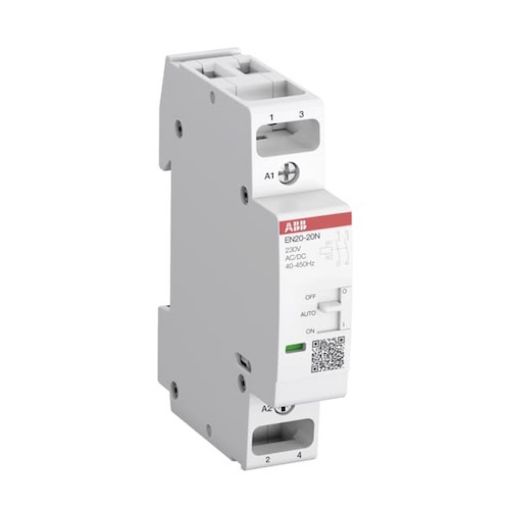 Picture of EN20-20N 24VAC/DC Rail Mount Relay 2NO 20A with O-AUTO-I Switch