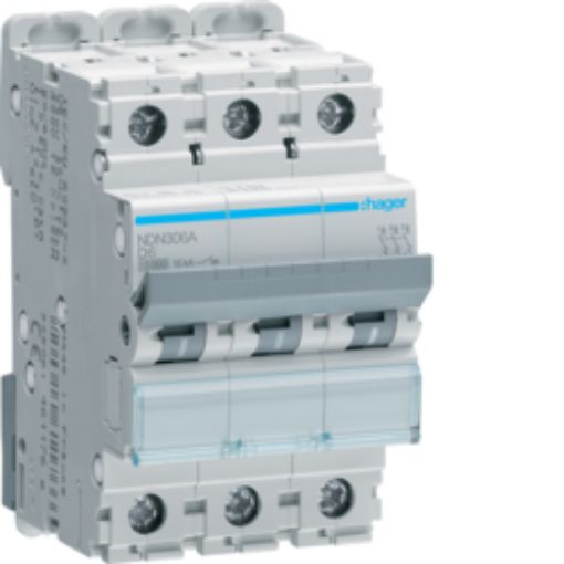 Picture of NDN306A Miniature Circuit Breaker 3P 6A D 10kA
