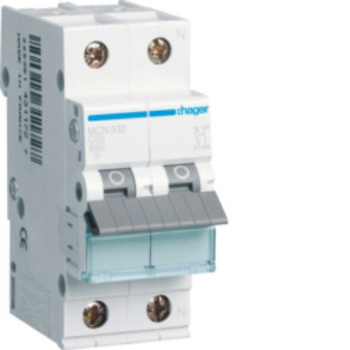 Picture of MCN532 Miniature Circuit Breaker 1P+N 32A C 6kA