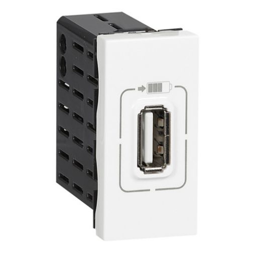 Εικόνα της Πρίζα Φόρτισης USB Type A Λευκή 1 Στοιχείου Mosaic 077591