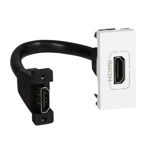 Εικόνα της Πρίζα HDMI 2.0 Προκαλωδιωμένη Λευκή 1 Στοιχείου Mosaic 078778