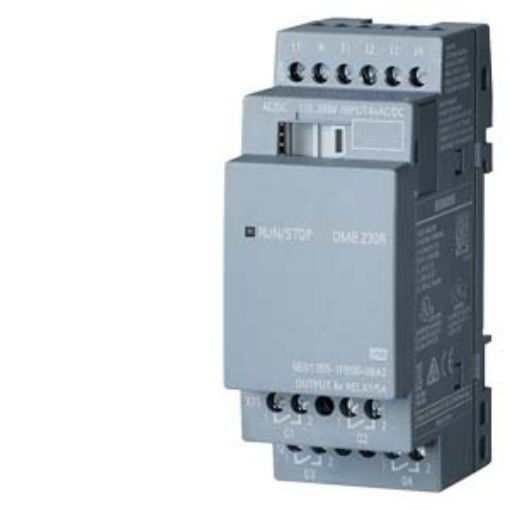Picture of 6ED1055-1FB00-0BA2 LOGO! DM8 230R Expansion Module 4DI/4DO Relay
