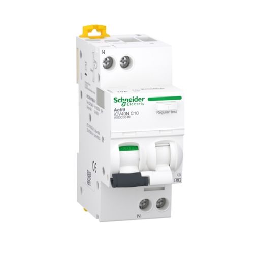 Picture of A9DC3610 Residual Current Fuse Relay Type A 1P+N 10A 30mA C 6kA RCBO iCV40N