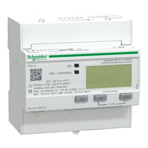 Picture of A9MEM3110 Three-Phase Energy Meter 63A with 1 Pulse Output iEM3110
