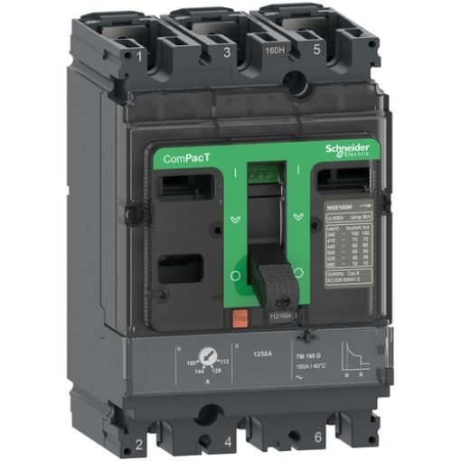 Picture of C10F3TM080 Circuit Breaker 3P 80A 36kA ComPacT NSX100F