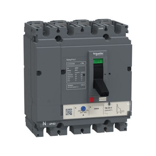 Picture of LV525313 Αυτόματος Διακόπτης Ισχύος 4P/3d 250A (175-250A) 25kA EasyPact CVS250B