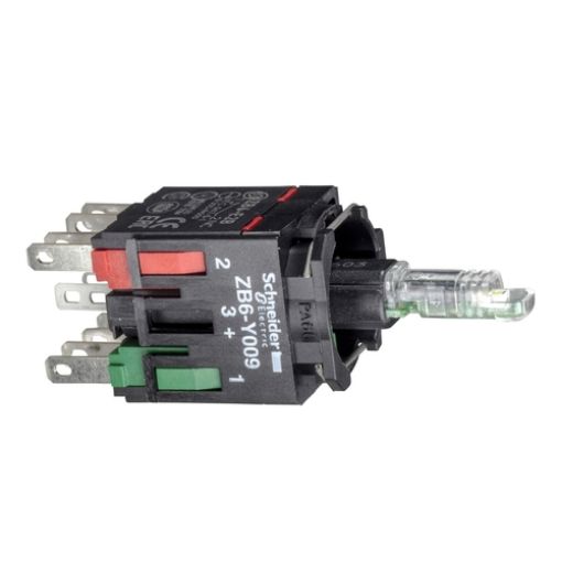 Picture of ZB6ZB51B Support Base with 1NO Contact+Yellow LED Light 12-24VAC/DC for Heads Φ16